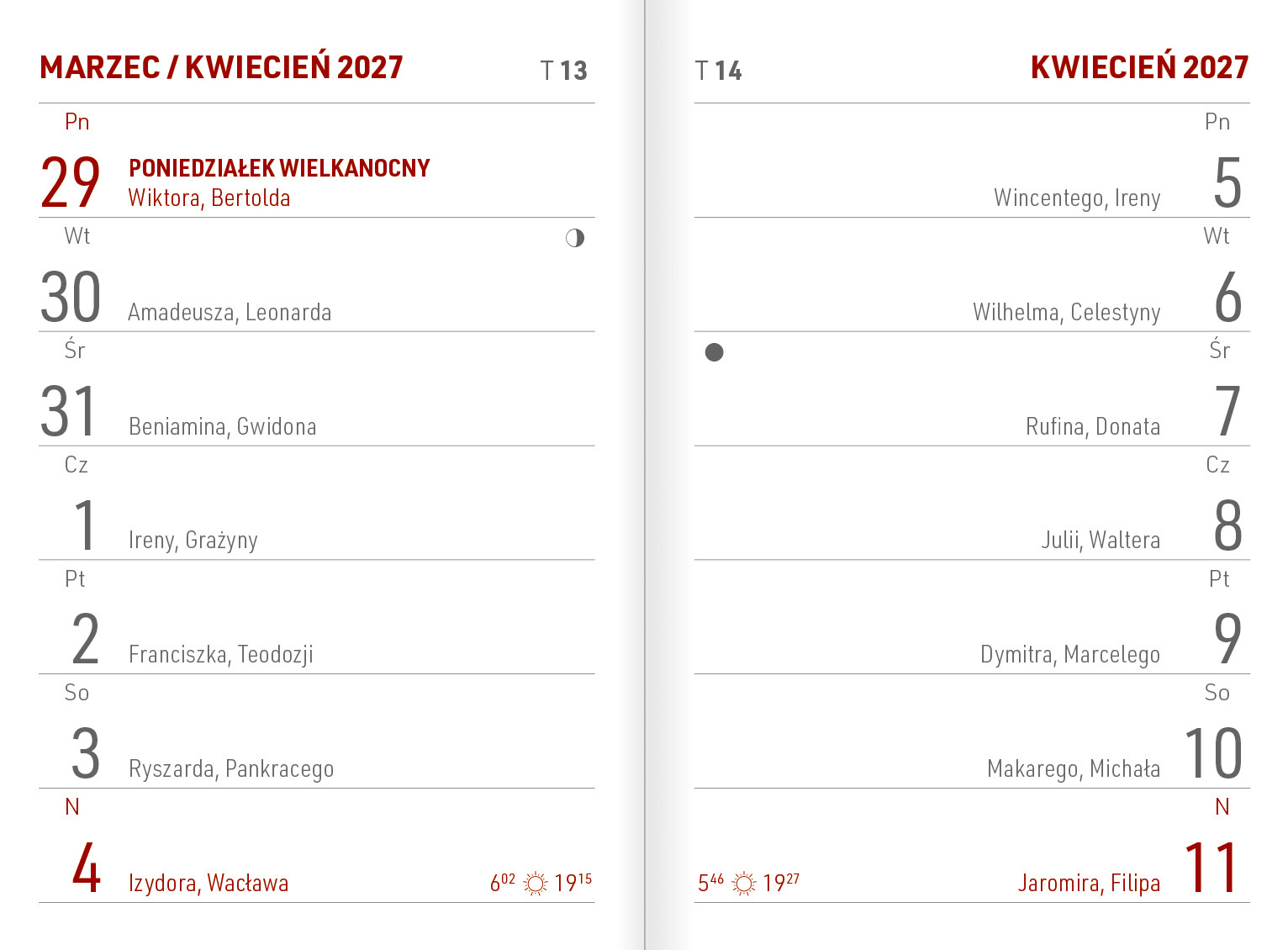 Kalendarz A7 kieszonkowy PCV Wokół Nas A7036B
